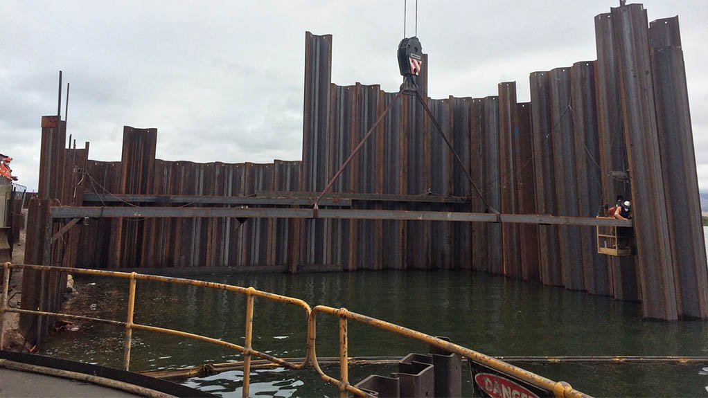 Steel sheet piles used in construction projects