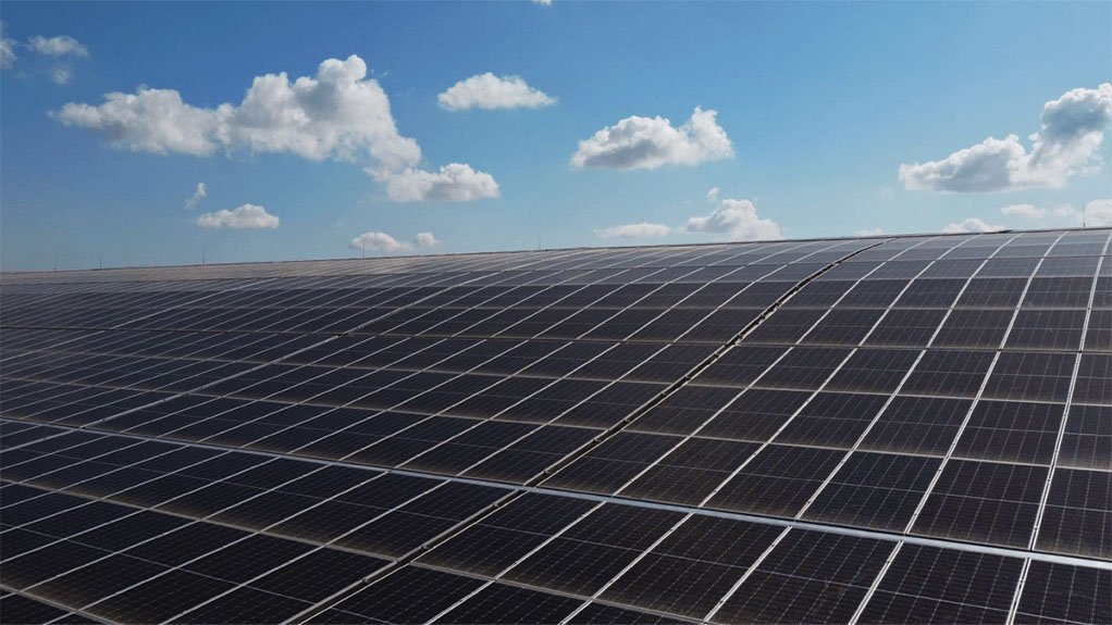 Rooftop solar panels on a South African data centre